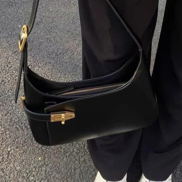 Shoulder Bag for Women Small Black Purse Mini Handbags PU Leather Underarm Bag - - Picture 3 of 6